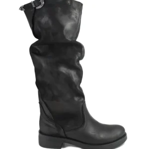 Stivali Invernali | Bikers Invernali | In Time Stivali Alti Biker Boots "NOA/A" - Nabuk Nero
