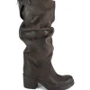 Stivali Con Tacco | Stivali Invernali | In Time Stivali Alti Biker Boots con Tacco "58/A" - Nabuk Testa di Moro TestadiMoro