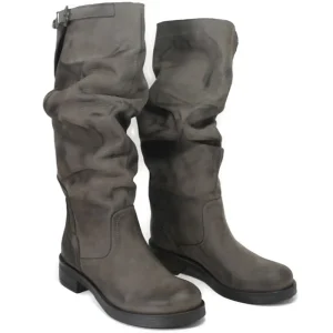 Stivali Invernali | Bikers Invernali | In Time Stivali Alti Biker Boots "NOA/A" - Nabuk Grigio