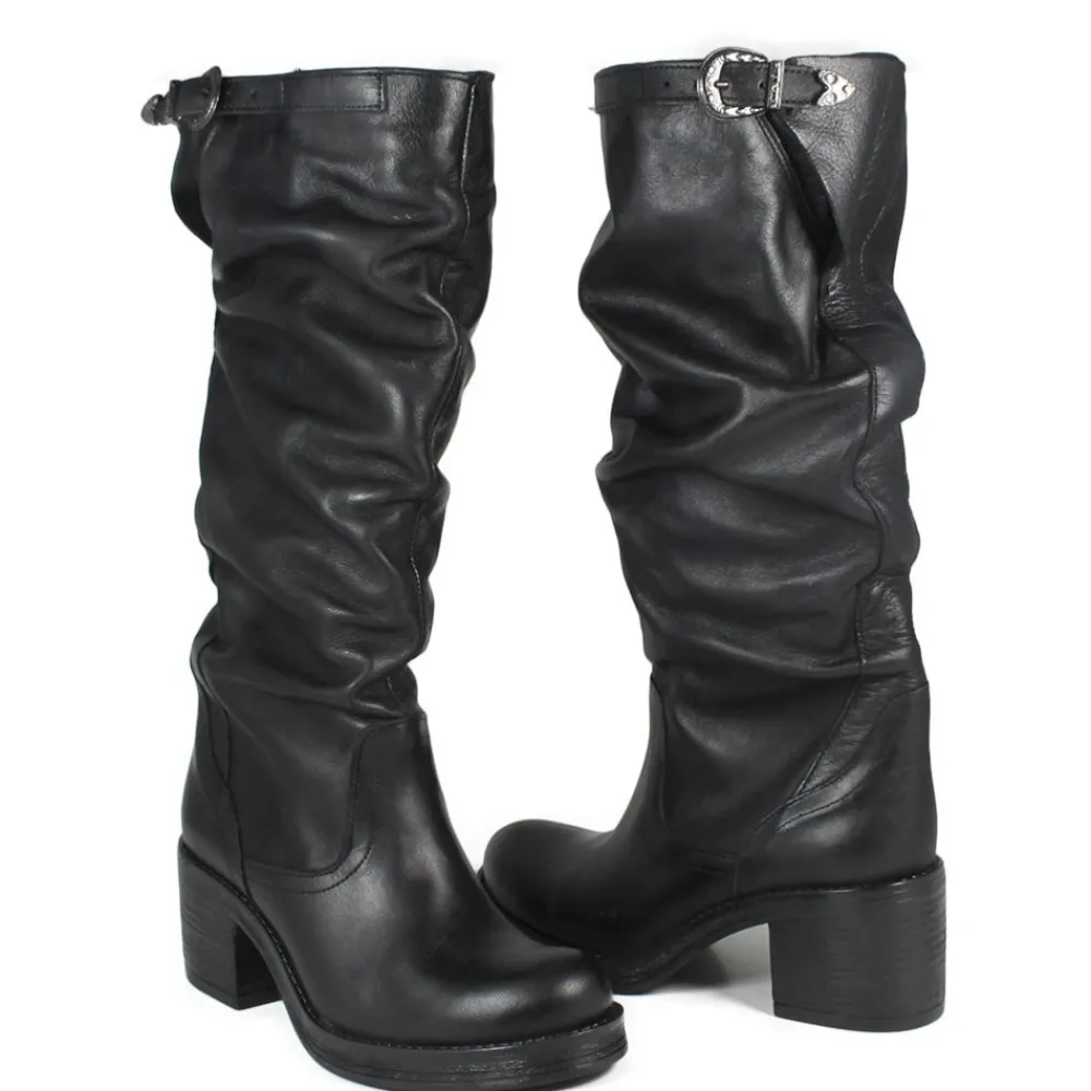 stivali_alti_biker_boots__4-6.webp Stivali Con Tacco | Stivali Invernali | In Time Stivali Alti Biker Boots con Tacco "58/A" - Pelle Nero