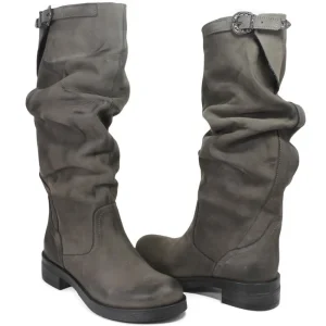 Stivali Invernali | Bikers Invernali | In Time Stivali Alti Biker Boots "NOA/A" - Nabuk Grigio