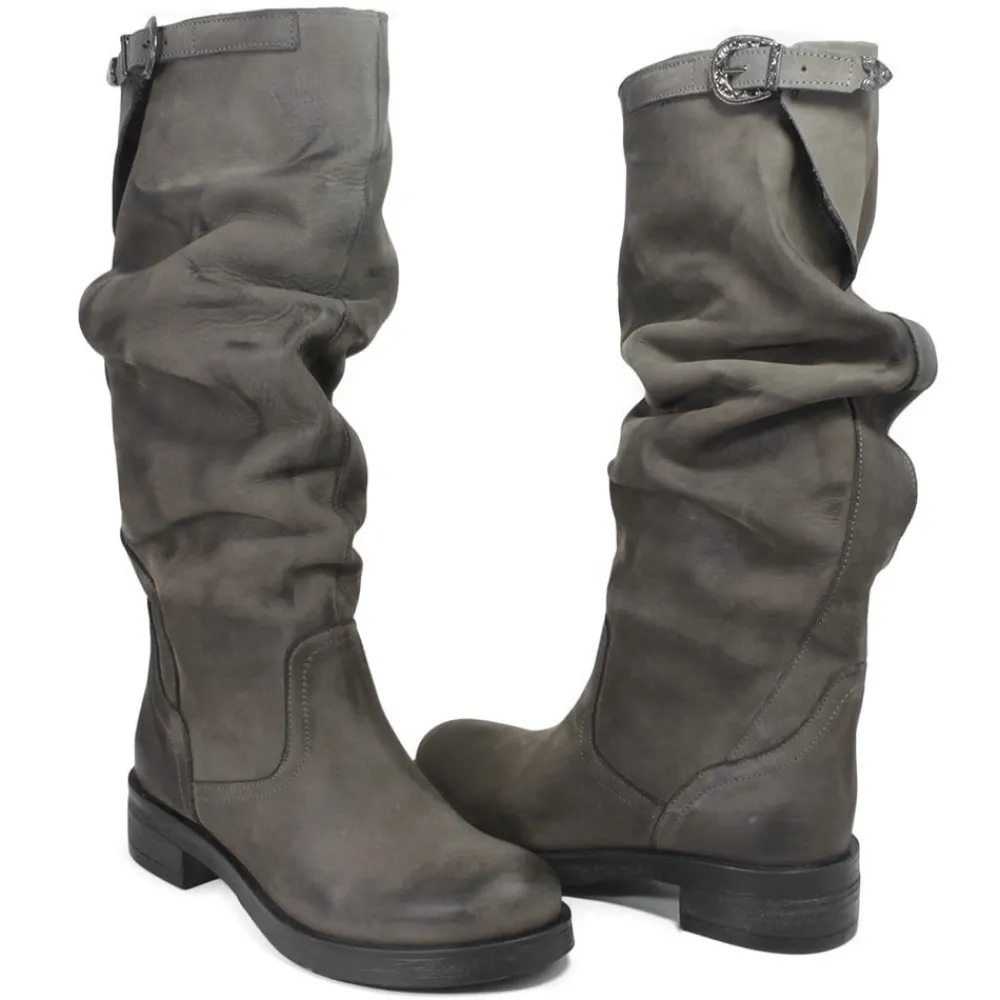 stivali_alti_biker_boots__5-2.webp Stivali Invernali | Bikers Invernali | In Time Stivali Alti Biker Boots "NOA/A" - Nabuk Grigio