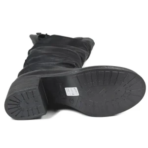 Stivali Con Tacco | Stivali Invernali | In Time Stivali Alti Biker Boots con Tacco "58/A" - Pelle Nero