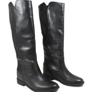 Stivali E Scarpe Con Zeppa | Stivali Invernali | Personal Stivali alti con zeppa interna con V Laterale "V2" - Pelle Nero