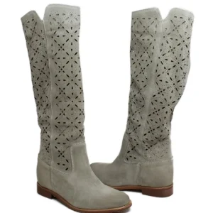 Stivali Estivi | Stivali E Scarpe Con Zeppa | Personal Stivali alti con zeppa interna laserati "Tory" - Camoscio Taupe