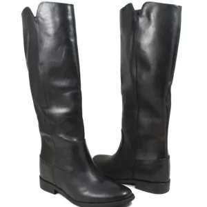 Stivali E Scarpe Con Zeppa | Stivali Invernali | Personal Stivali alti con zeppa interna con V Laterale "V2" - Pelle Nero