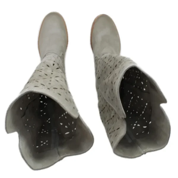 Stivali Estivi | Stivali E Scarpe Con Zeppa | Personal Stivali alti con zeppa interna laserati "Tory" - Camoscio Taupe