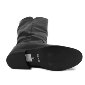 Stivali E Scarpe Con Zeppa | Stivali Invernali | Personal Stivali alti con zeppa interna con V Laterale "V2" - Pelle Nero