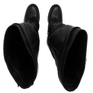 Stivali E Scarpe Con Zeppa | Stivali Invernali | Personal Stivali alti con zeppa interna e bavero risvolto "ALENA" - Pelle Nero