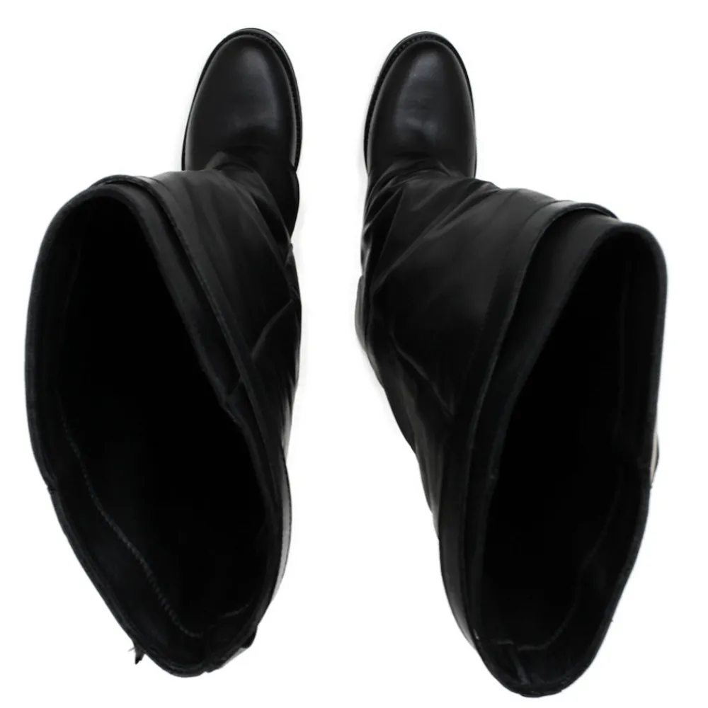 stivali_alti_con_zeppa_in_7.webp Stivali E Scarpe Con Zeppa | Stivali Invernali | Personal Stivali alti con zeppa interna e bavero risvolto "ALENA" - Pelle Nero