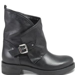 Stivali Invernali | Bikers Invernali | In Time Stivali Bassi Biker Boots Fibbia "MANTRA/B" - Pelle Nero