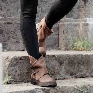 Stivali Invernali | Bikers Invernali | In Time Stivali Bassi Biker Boots Fibbia "MANTRA/B" - Testa di Moro TestadiMoro