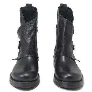 Stivali Invernali | Bikers Invernali | In Time Stivali Bassi Biker Boots Fibbia "MANTRA/B" - Pelle Nero