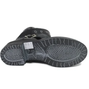 Stivali Invernali | Bikers Invernali | In Time Stivali Bassi Biker Boots con Occhielli e Zip "MTB" - Nero