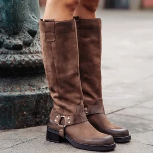 Stivali Invernali | Bikers Invernali | Personal Stivali Biker Alti con Cavigliera Rimovibile "ERIK" - Marrone TestadiMoro