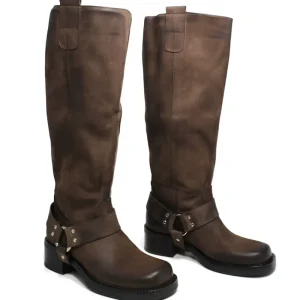 Stivali Invernali | Bikers Invernali | Personal Stivali Biker Alti con Cavigliera Rimovibile "ERIK" - Marrone TestadiMoro