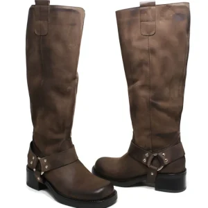 Stivali Invernali | Bikers Invernali | Personal Stivali Biker Alti con Cavigliera Rimovibile "ERIK" - Marrone TestadiMoro