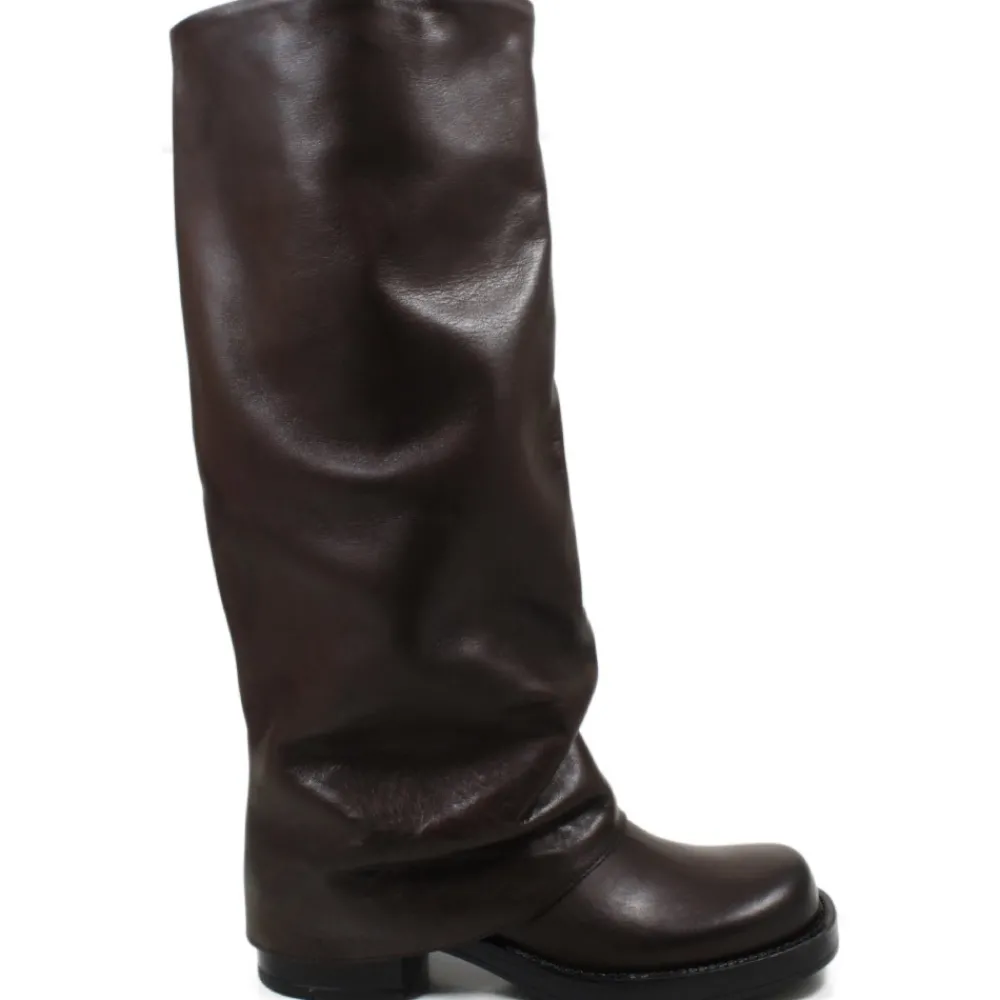 stivali_biker_alti_punta__0.webp Stivali Invernali | Bikers Invernali | Personal Stivali Biker Alti Punta Squadrata con Bavero Risvolto "BRYCE" - Pelle Marrone TestadiMoro