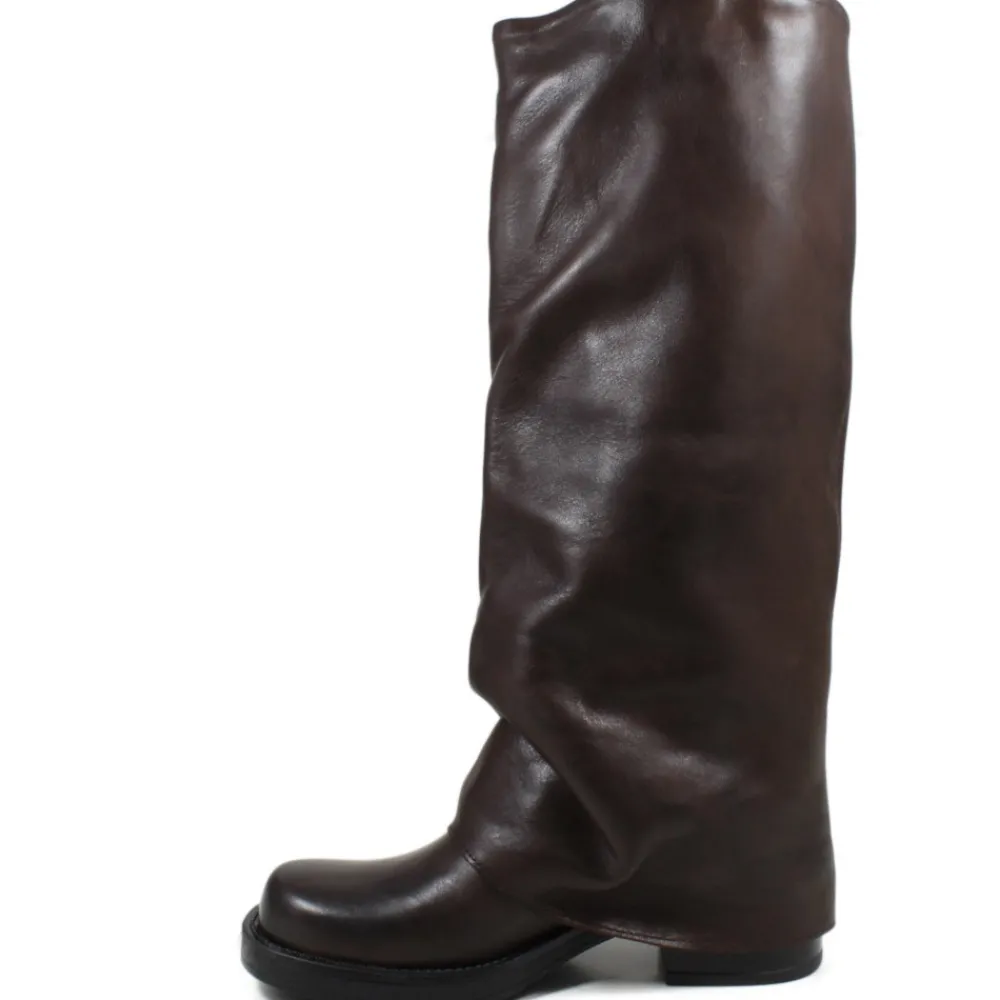 stivali_biker_alti_punta__4.webp Stivali Invernali | Bikers Invernali | Personal Stivali Biker Alti Punta Squadrata con Bavero Risvolto "BRYCE" - Pelle Marrone TestadiMoro