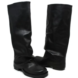 Stivali Invernali | Bikers Invernali | Personal Stivali Biker Alti Punta Squadrata con Bavero Risvolto "BRYCE" - Pelle Nero