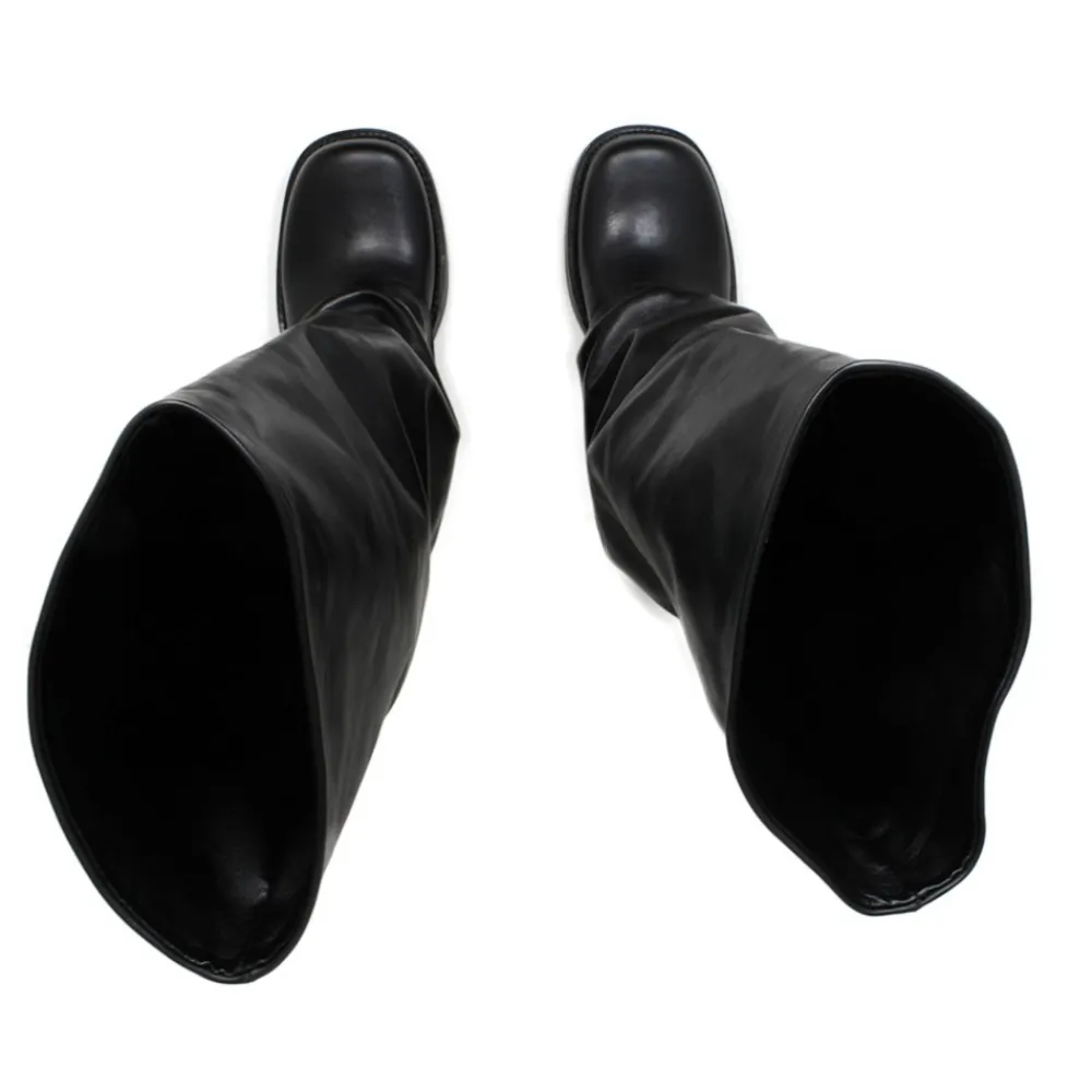 stivali_biker_alti_punta__6-1.webp Stivali Invernali | Bikers Invernali | Personal Stivali Biker Alti Punta Squadrata con Bavero Risvolto "BRYCE" - Pelle Nero