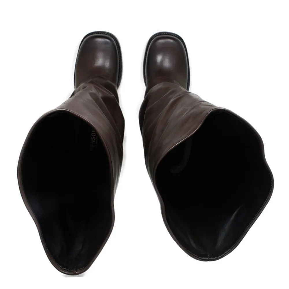 stivali_biker_alti_punta__6.webp Stivali Invernali | Bikers Invernali | Personal Stivali Biker Alti Punta Squadrata con Bavero Risvolto "BRYCE" - Pelle Marrone TestadiMoro