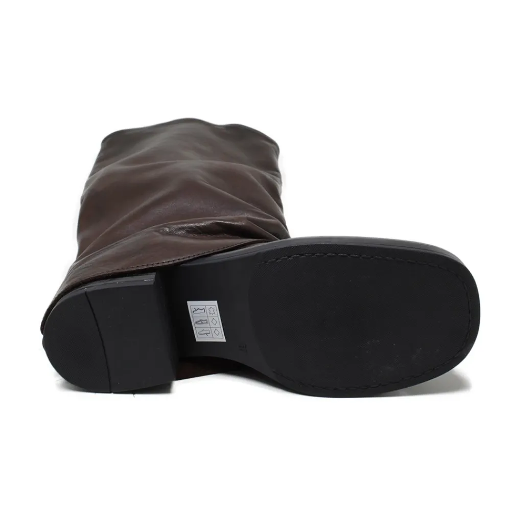 stivali_biker_alti_punta__7.webp Stivali Invernali | Bikers Invernali | Personal Stivali Biker Alti Punta Squadrata con Bavero Risvolto "BRYCE" - Pelle Marrone TestadiMoro