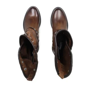 Stivali Invernali | Bikers Invernali | Personal Stivali Biker Boots con borchie e due cinturini "MAIRA" - Lavato Cuoio