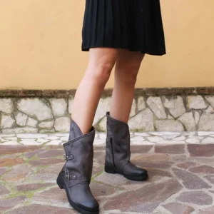 Stivali Invernali | Bikers Invernali | In Time Stivali Biker Boots con due fibbie "MANTRA/A" - Grigio