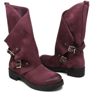 Stivali Invernali | Bikers Invernali | In Time Stivali Biker Boots con due fibbie "MANTRA/A" - Bordeaux
