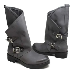 Stivali Invernali | Bikers Invernali | In Time Stivali Biker Boots con due fibbie "MANTRA/A" - Grigio