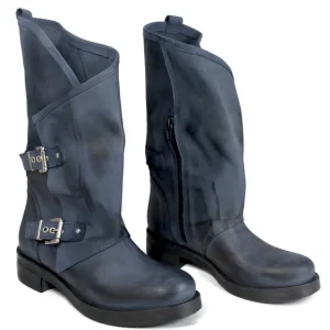 Stivali Invernali | Bikers Invernali | In Time Stivali Biker Boots con due fibbie "MANTRA/A" - Blu