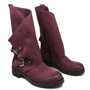 Stivali Invernali | Bikers Invernali | In Time Stivali Biker Boots con due fibbie "MANTRA/A" - Bordeaux