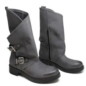 Stivali Invernali | Bikers Invernali | In Time Stivali Biker Boots con due fibbie "MANTRA/A" - Grigio