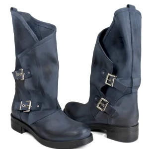 Stivali Invernali | Bikers Invernali | In Time Stivali Biker Boots con due fibbie "MANTRA/A" - Blu