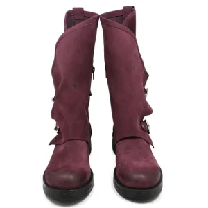 Stivali Invernali | Bikers Invernali | In Time Stivali Biker Boots con due fibbie "MANTRA/A" - Bordeaux