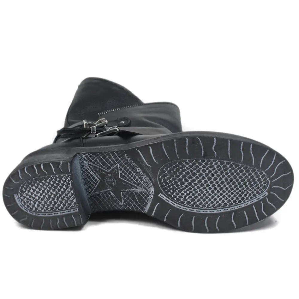 stivali_biker_boots_con_d_5-6.webp Stivali Invernali | Bikers Invernali | In Time Stivali Biker Boots con due fibbie e cerniera "MTA" - Pelle Nero