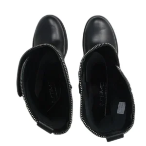 Stivali Invernali | Bikers Invernali | In Time Stivali Biker Boots con due fibbie e cerniera "MTA" - Pelle Nero