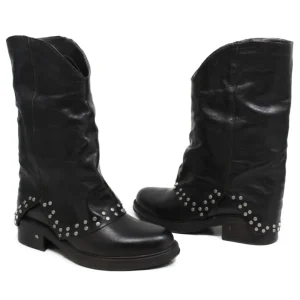 Stivali Invernali | Bikers Invernali | Personal Stivali Biker Boots con ghetta risvolto e borchiette "NIVES" - Lavato Testa di Moro TestadiMoro