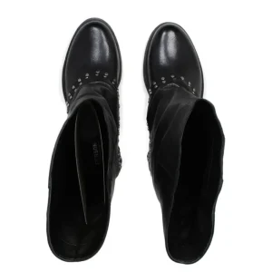 Stivali Invernali | Bikers Invernali | Personal Stivali Biker Boots con ghetta risvolto e borchiette "NIVES" - Lavato Nero