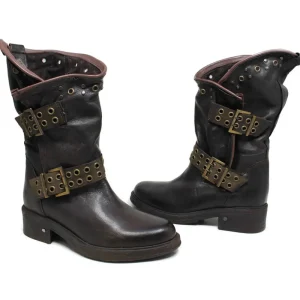 Stivali Invernali | Bikers Invernali | Personal Stivali Biker Boots con occhielli e due cinturini "DADA" - Testa di Moro TestadiMoro