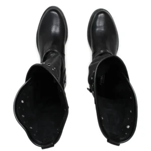 Stivali Invernali | Bikers Invernali | Personal Stivali Biker Boots con occhielli e due cinturini "DADA" - Nero