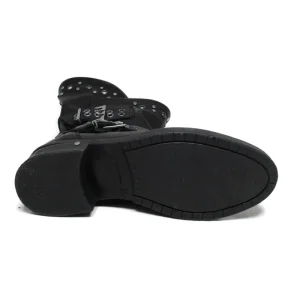 Stivali Invernali | Bikers Invernali | Personal Stivali Biker Boots con occhielli e due cinturini "DADA" - Nero