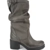 Stivali Con Tacco | Stivali Invernali | In Time Stivali Biker Boots Medi con Tacco "58/M" - Grigio