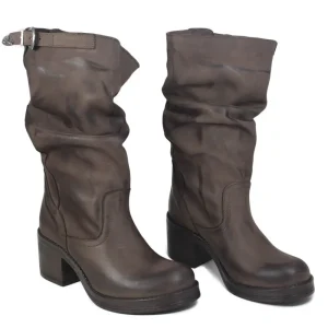 Stivali Con Tacco | Stivali Invernali | In Time Stivali Biker Boots Medi con Tacco "58/M" - Nabuk Testa di Moro TestadiMoro