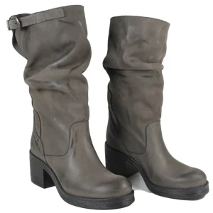 Stivali Con Tacco | Stivali Invernali | In Time Stivali Biker Boots Medi con Tacco "58/M" - Grigio
