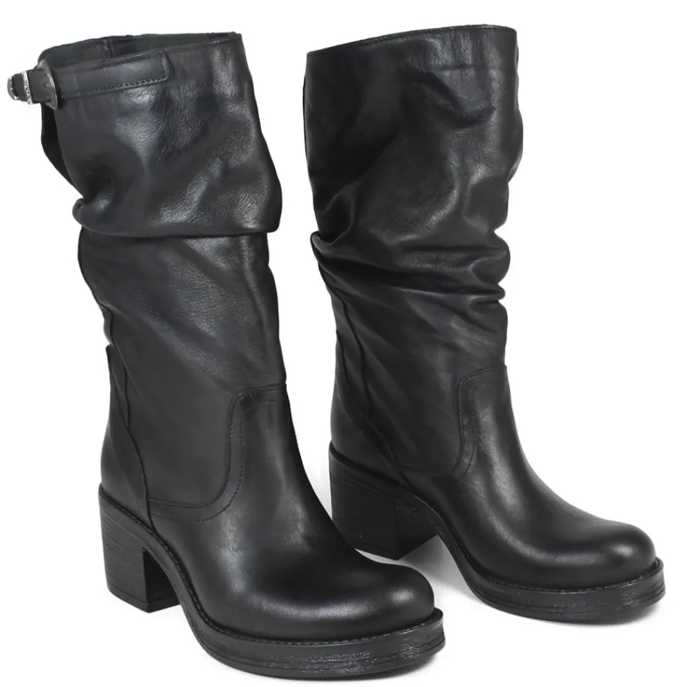 stivali_biker_boots_medi__4.webp Stivali Con Tacco | Stivali Invernali | In Time Stivali Biker Boots Medi con Tacco "58/M" - Pelle Nero