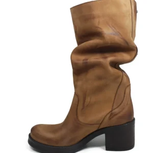 Stivali Con Tacco | Stivali Invernali | In Time Stivali Biker Boots Medi con Tacco "58/M" - Cuoio