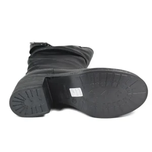 Stivali Con Tacco | Stivali Invernali | In Time Stivali Biker Boots Medi con Tacco "58/M" - Pelle Nero