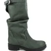 Stivali Invernali | Bikers Invernali | In Time Stivali Biker Boots Metà Polpaccio "NOA/M" - Nabuk Verde